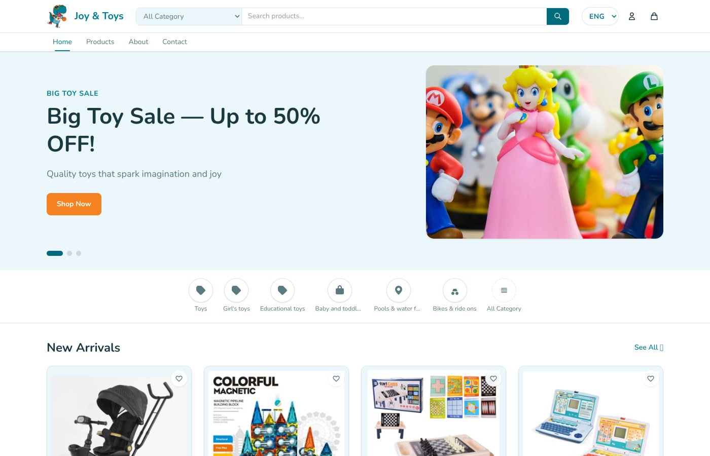 Joy & Toys ecommerce website
